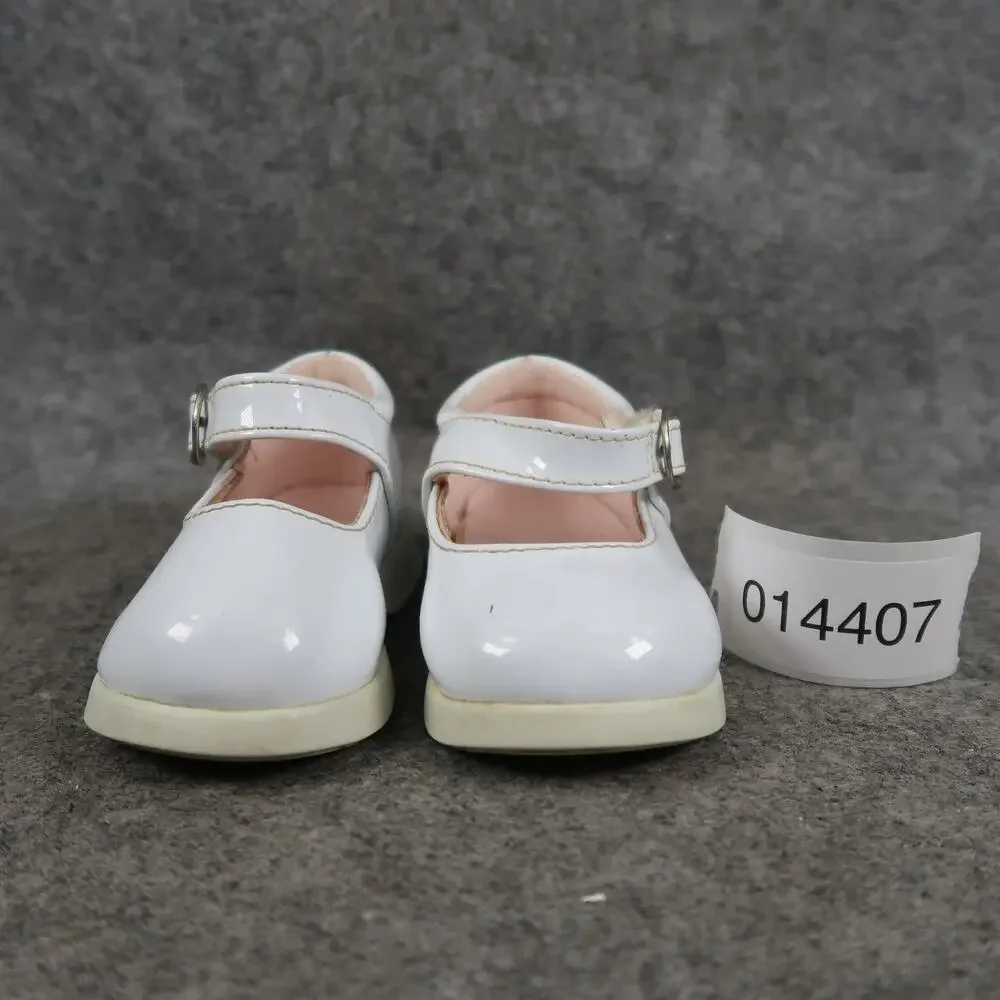 Baby Dress Shoes Mary Jane White Patent Closed Toe Classic Hook N Loop Straps